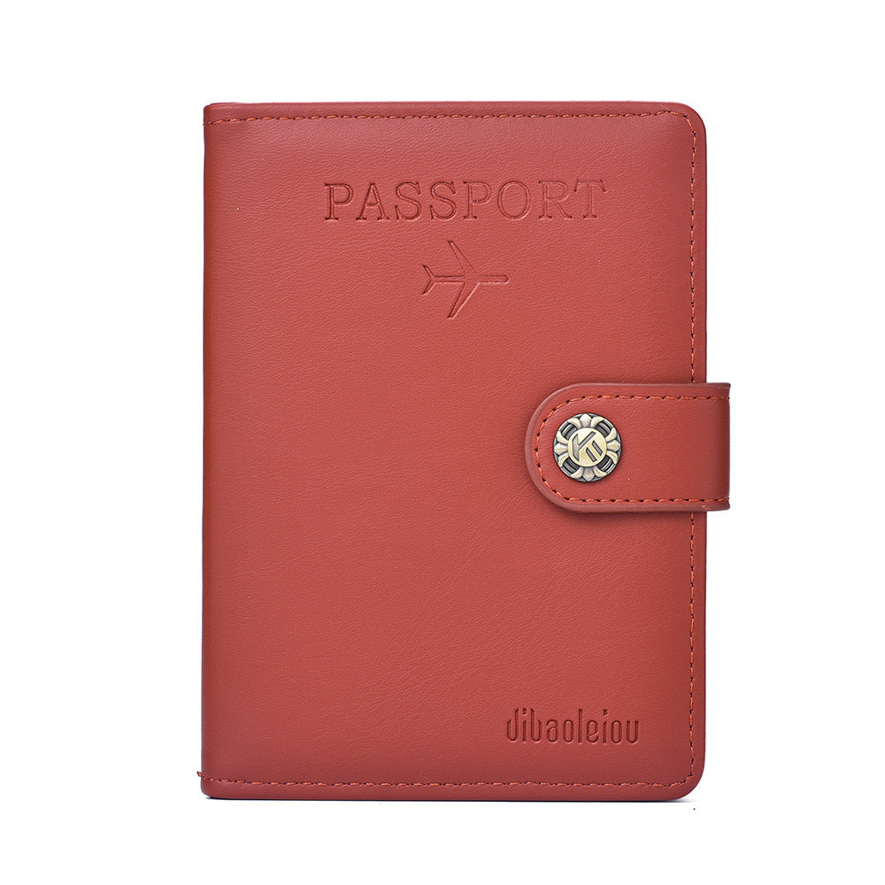 New Fashion Buckle Boarding Pu Leather ID Bag Aircraft Travel Passport Book Protective Case Multifunctional Passport Bag