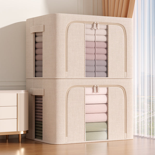 Tianshan cotton and linen clothes storage box household wardrobe clothing quilt finishing artifact foldable storage basket box