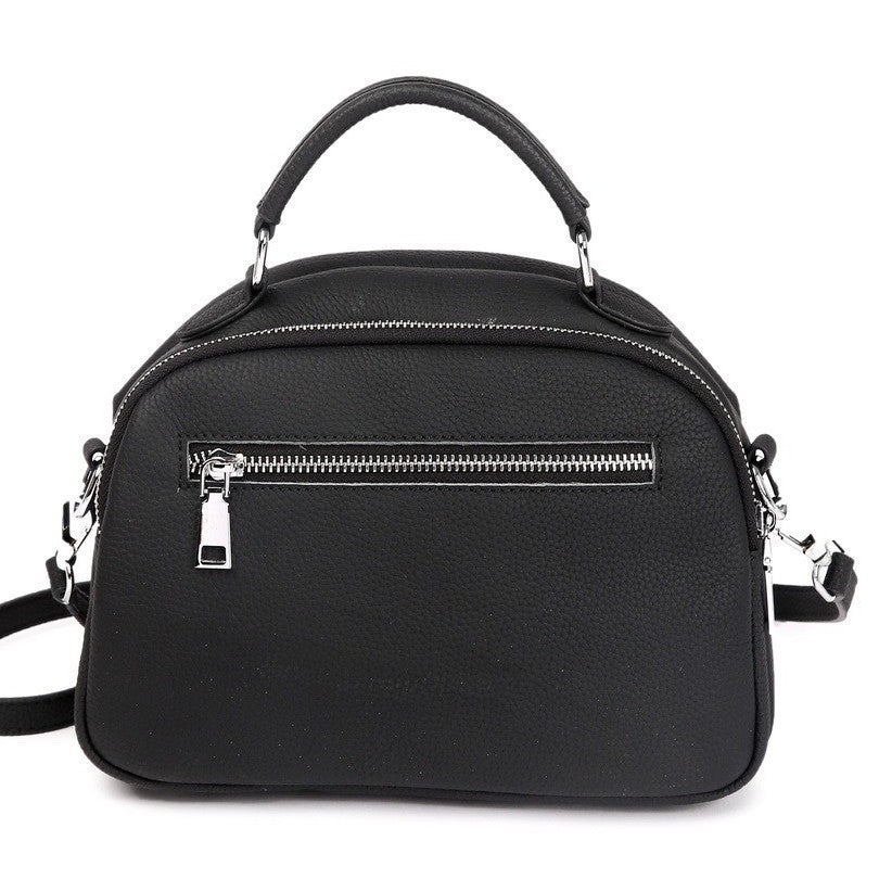 Genuine leather mini round bag - premium women's bag, new 2024 trend, ladies' autumn/winter handbag, shoulder bag, crossbody bag