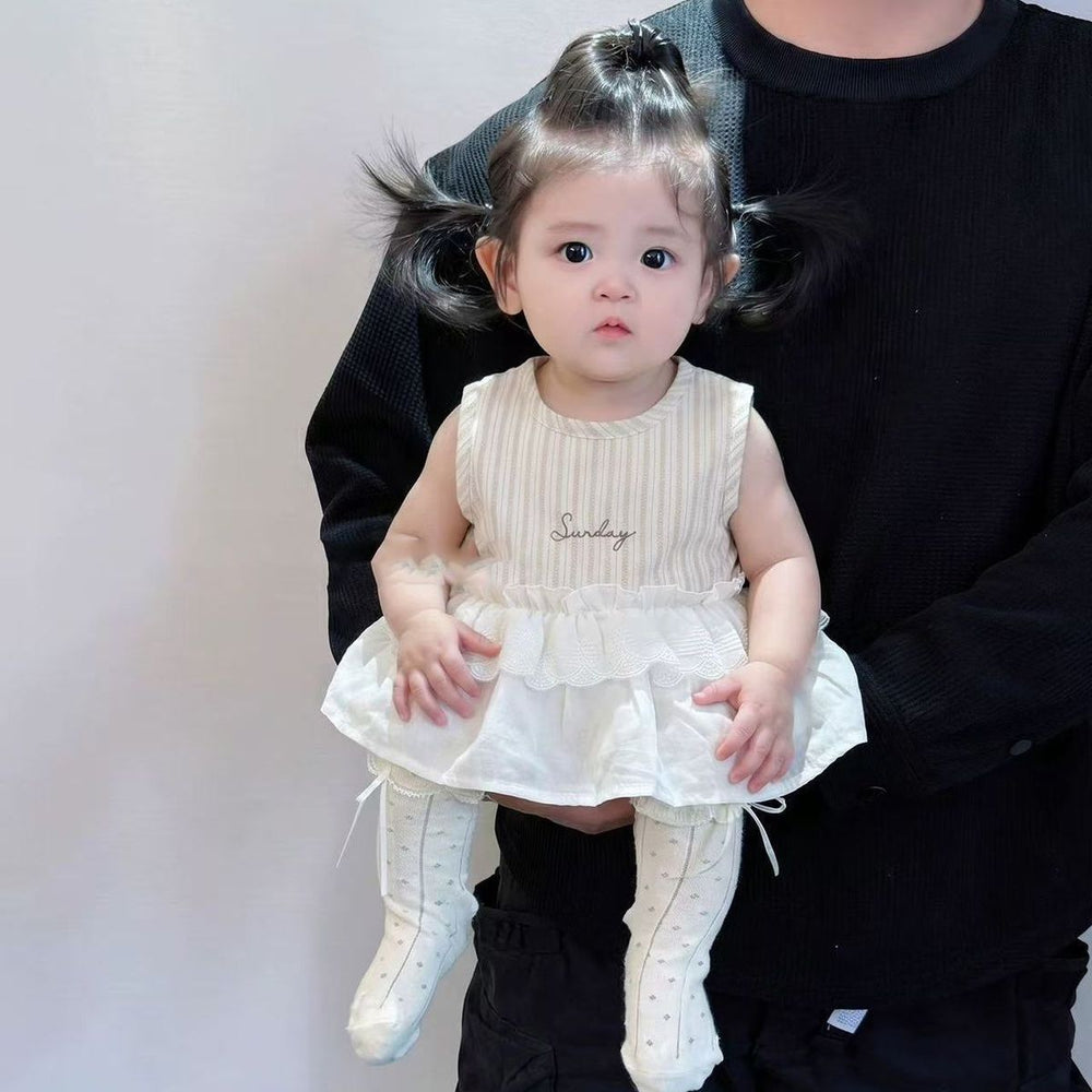 Summer thin clothes for baby girls, one-piece, western-style baby princess, full moon, 100 days, summer, butt-covering skirt