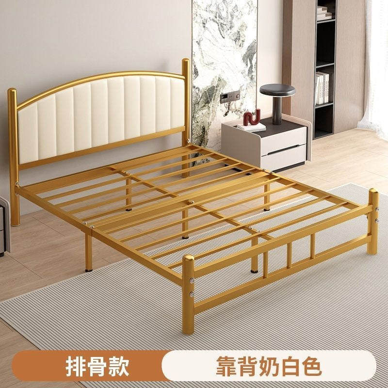 Wrought iron bed sheets double bed 1.2m thickened b&b iron frame bed apartment 1.8 modern casualfor home soft bed