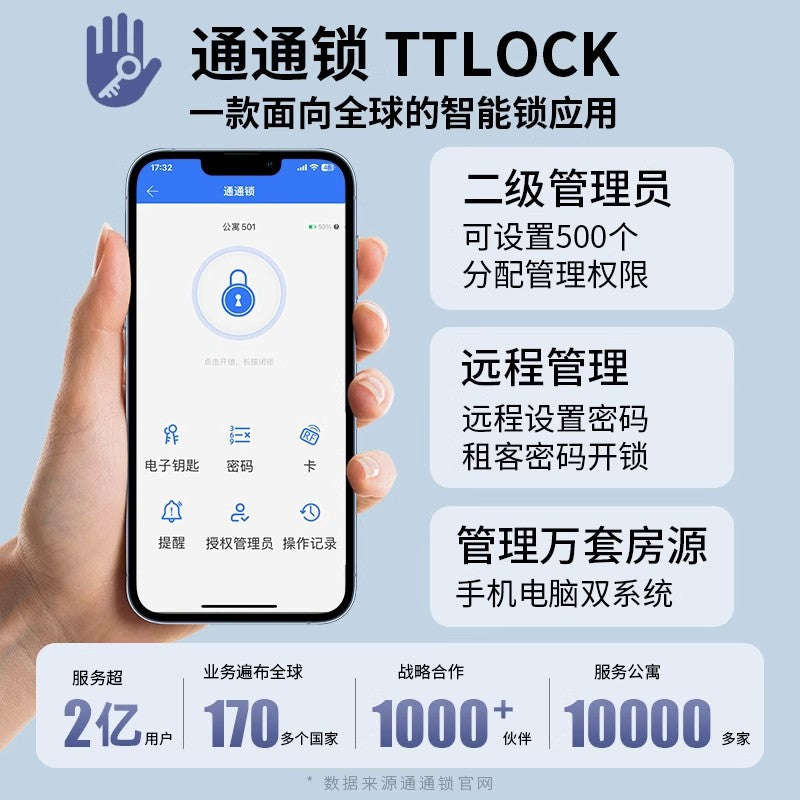 Rental house guesthouse smart lock remote fingerprint password lock hotel hotel lock anti-theft wooden door digital door lock
