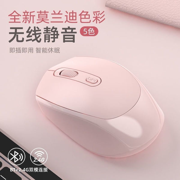 Wireless Bluetooth Mouse Mute Wireless Rechargeable Dual Mode Male and Female Office Cute Laptop Desktop Computer