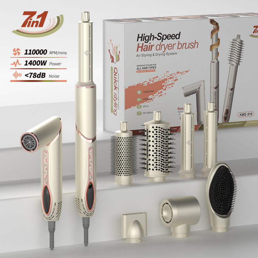 Cross-border high-speed hot air comb 7-in-1 automatic curling iron hair straightener comb hair dryer multi-functional set hair dryer comb