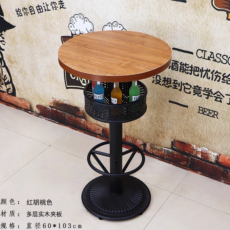Bar clear bar ktv cafe high table and chair combination retro bar stool industrial style bistro loose table