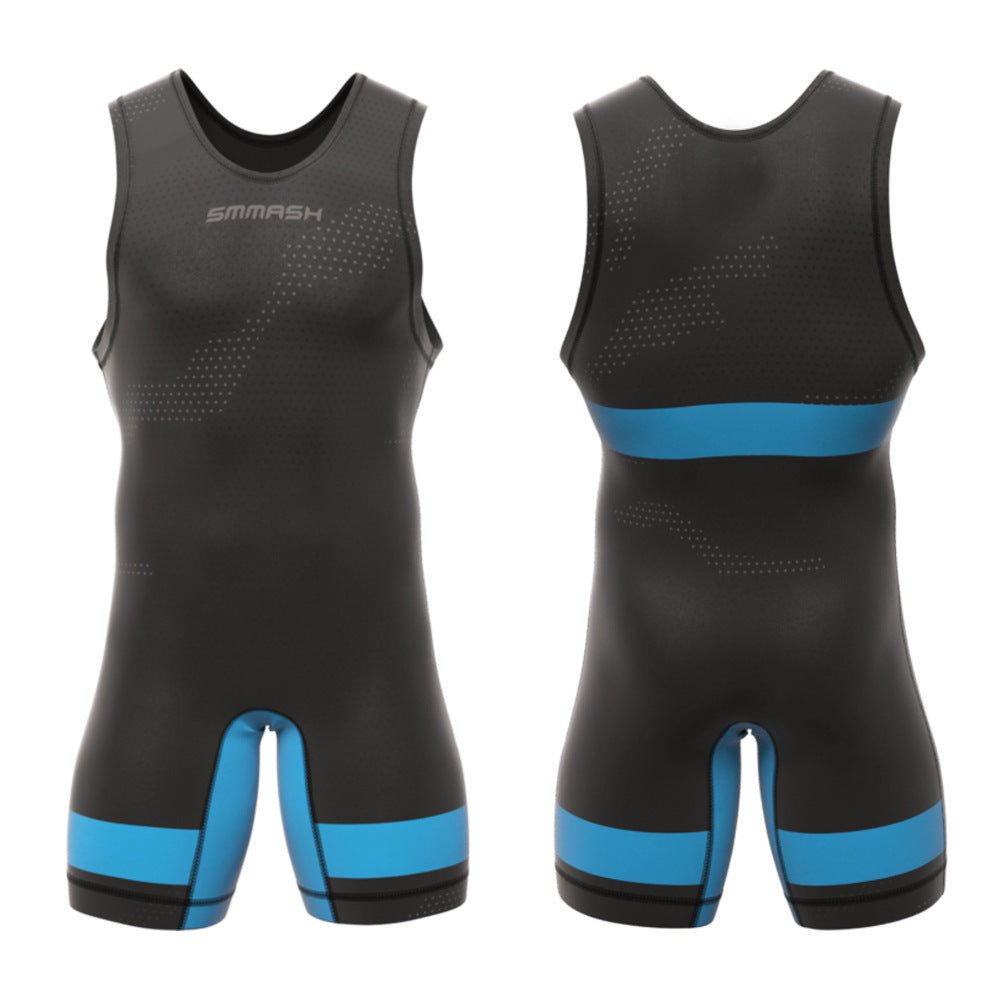 Sublimation full body print men's one-piece wrestling suit custom match weightlifting suit men's and women's free wrestling one-piece vest