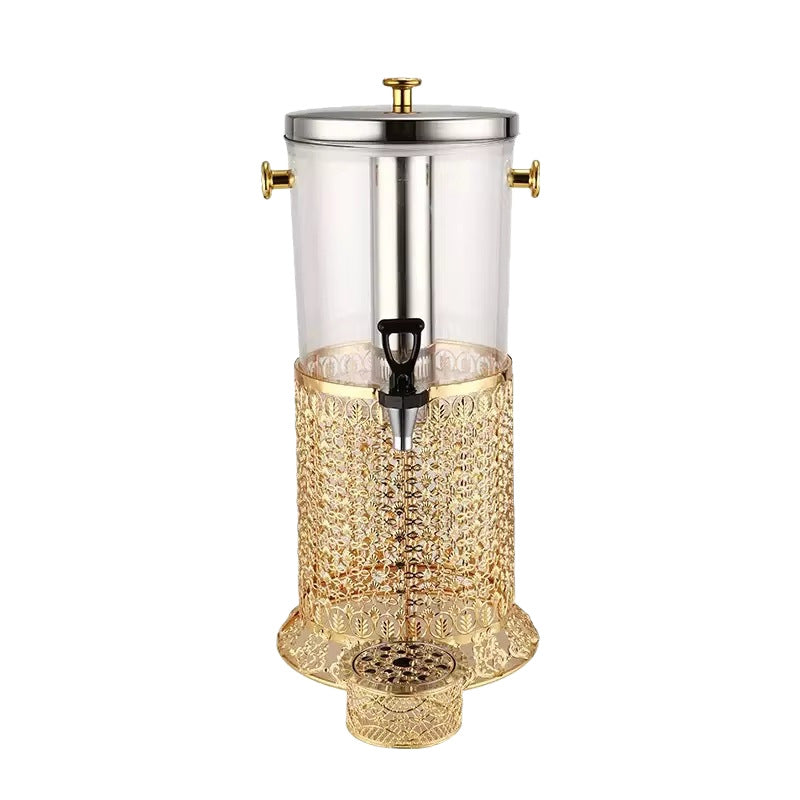 Gold stainless steel self-service beverage dispenser, 8l european-style juice machine, hotel banquet cold drink dispenser - in stock