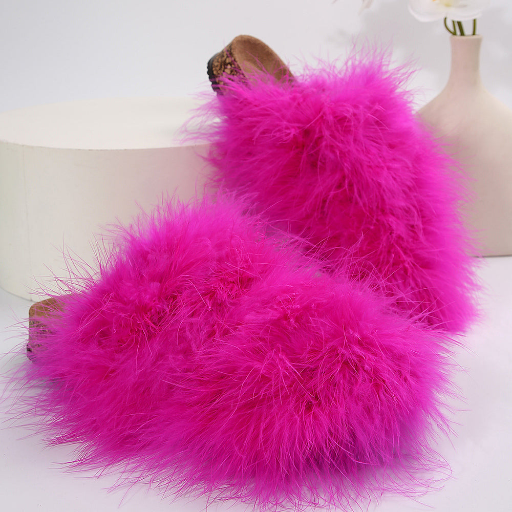 Birkenstock shoes lazy toe half slippers easiest for match furry toe slippers casual home indoor and outdoor wear popular slippers