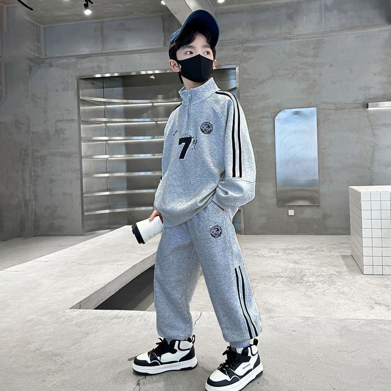 Boys' spring/autumn outfit set -  new collection - stylish korean-inspired two-piece set for older boys and big kids - trendy and fashionable
