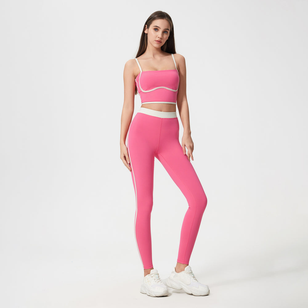 New fashion color block yoga pants - high elasticity, shaping, fitness leggings - barely there feel, peach lift, tight fit - women's d25045