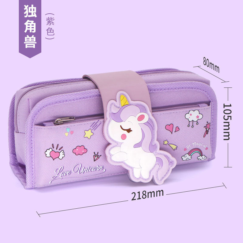 Pencil bag custom upgrade removable pencil bag cartoon pencil bag multi-layer Oxford cloth primary and secondary school students stationery box wholesale