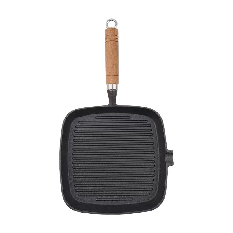 Cast iron outdoor frying steak special pan steak striped pan frying pan induction cooker gas general purpose steak