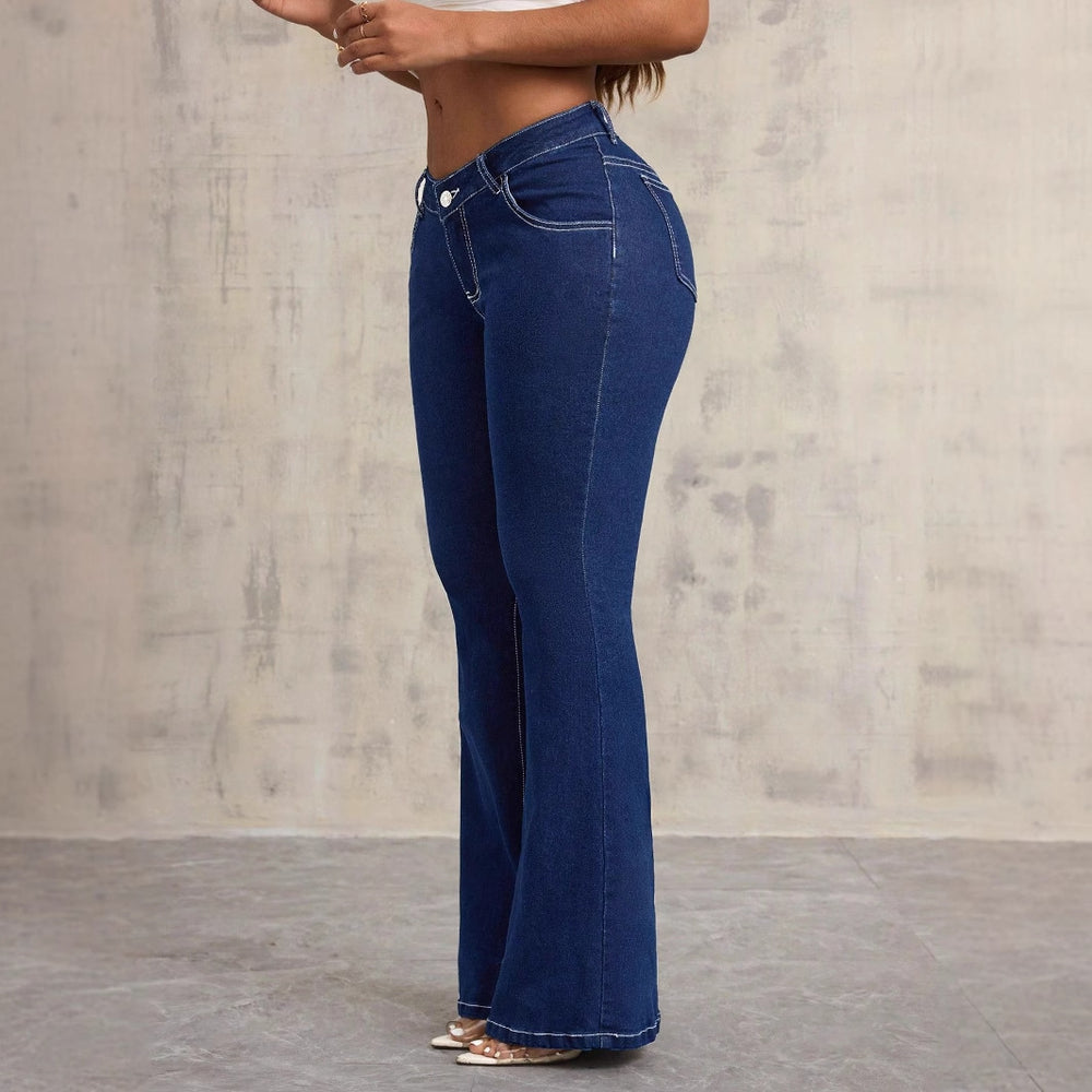 X-spot-65775# cross-border women's fashion european and american foreign trade fashion versatile slim elastic denim pants