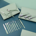 New green stainless steel nail clipper pedicure knife set manicure tool full set nail scissors set nail clippers wholesale