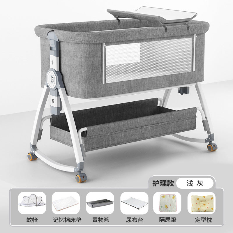 Aluminum alloy baby crib - portable, foldable, multi-functional bassinet - newborn splice bed