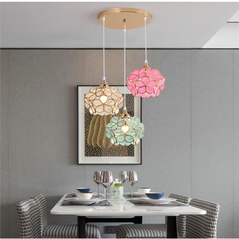 Accessible luxury restaurant chandelier three-head modern casual bar art dining table small chandelier scandinavian creative popular crystal lamp