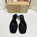 Za korean style mesh fishnet closed-toe sandals women's 2025 new summer niche flat backless sandals single shoes women