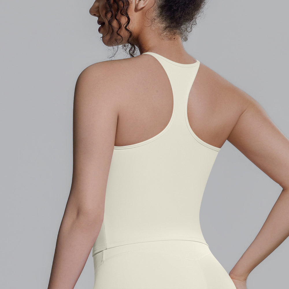 New arrival cross-border double-sided brocade pure color i-shaped beautiful back breathable tight vest sports running fitness yoga wear tops