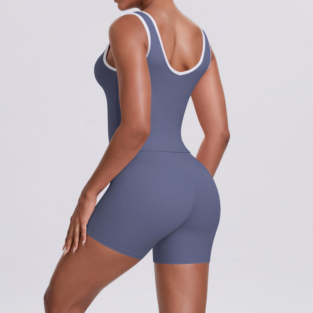 Cross high waist sports suit for women, tight-fitting, nude, contrast color, backless yoga clothes, outdoor running, quick-drying fitness suit