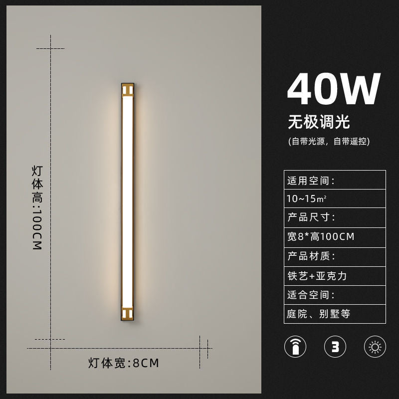 Outdoor linear wall light waterproof led minimalist villa gate pillar courtyard lamp modern minimalist luxury ultra-bright entrance light