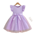 Exportgirldresssummer style flying sleeve mesh princess dress kids mesh skirt autumn birthday dress