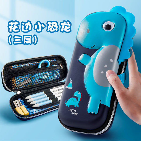 Unicorn large-capacity 3D three-dimensional pencil bag, primary school students multi-functional cute stationery box,   pencil bag