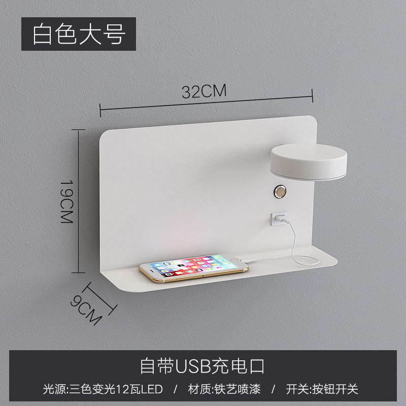 lighting nordic wall lamp bedroom bedside lamp reading simple creative wiring-free led lamp usb mobile phone charging