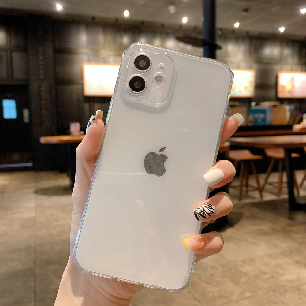 Suitable for apple 16pro/xr rubik's cube straight edge transparent mobile phone case iphone8p/x all-inclusive tpu protective case