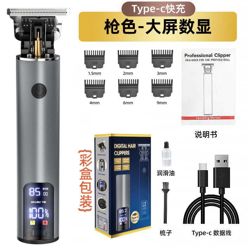 exclusive personalized electric hairdressing machine, oil head electric hair clipper, hair salon engraving, for home fast charging hairdressing clipper
