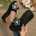 plus size flip-flops for women, 2025 summer european and american style, temu hot-selling outdoor rhinestone flower sandals
