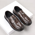 Men's genuine leather shoes - new trendy fashion business dress shoes - summer slip-on loafers - casual leather shoes