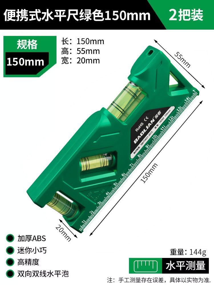High-precision magnetic level for home use - mini, drop-proof level with protractor for measuring outlets and switches