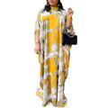 Fashion cross-border foreign trade africa  plus sizedress women's new summer chiffon printing long skirt