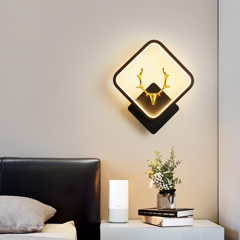 Wall lamp bedroom bedside wall lamp Nordic led living room modern simple background light creative corridor aisle lamp