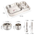 304 stainless steel divided plate for toddlers - perfect for home use, featuring compartments for meals and snacks. ideal for kids' mealtime