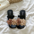 Color block retro floral fairy style women's sandals - summer new comfortable thong sandals for vacation