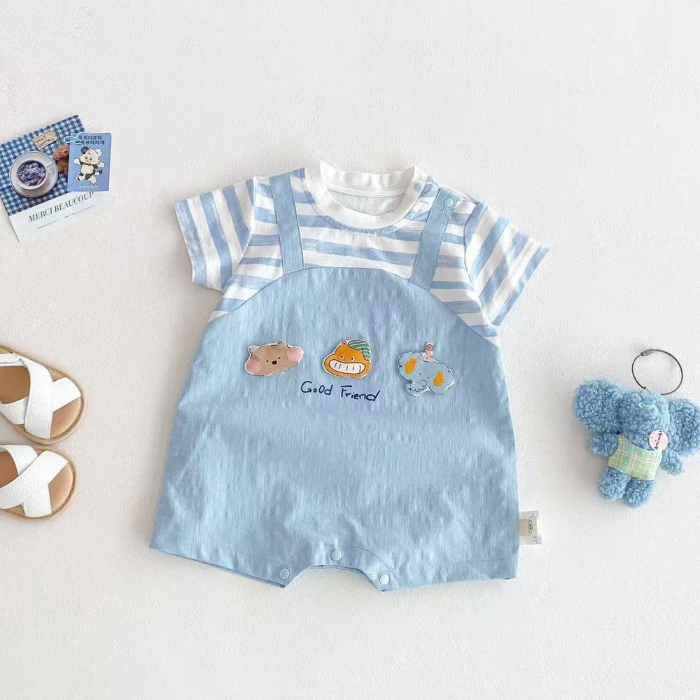 Summer newborn baby clothes, baby romper, cartoon short-sleeve, cartoon summer outfit, lightweight crawling suit, outdoor wear