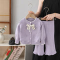 Girls' knitted sweater and pants set - new autumn  collection - sweet two-piece outfit for little girls