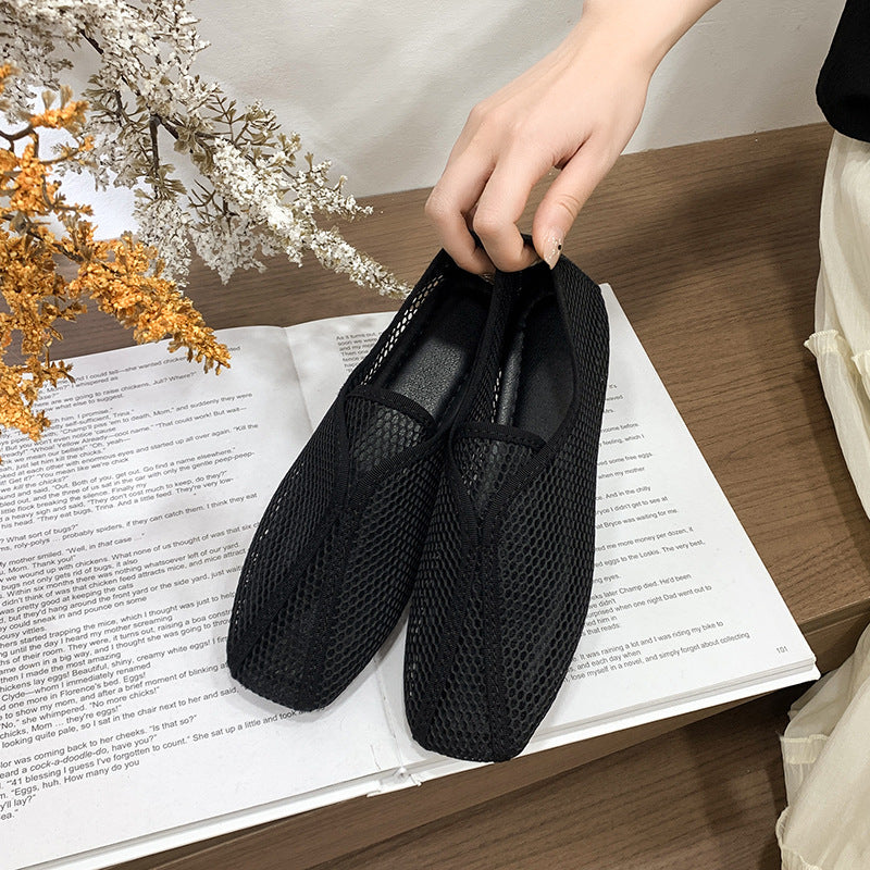 Plus size women's casual flats for cross-border e-commerce: new 2026 summer collection - breathable mesh, lightweight, outdoor wear, casual sandals - in stock