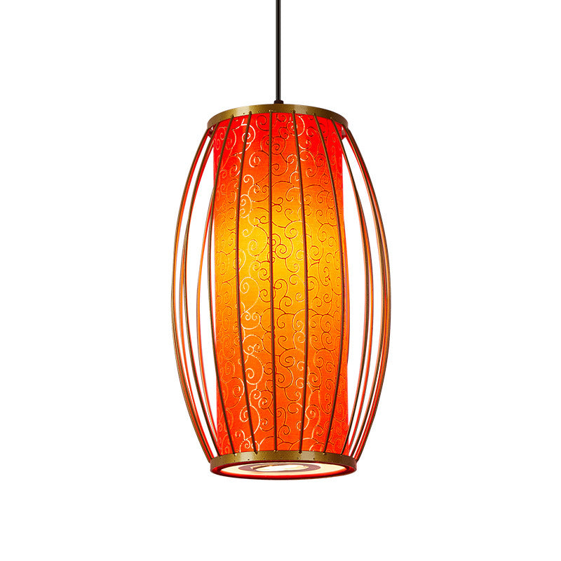 Chinese-style national tide chandelier Chinese-style round lantern lantern fixture Hot pot restaurant restaurant restaurant box booth with spotlight