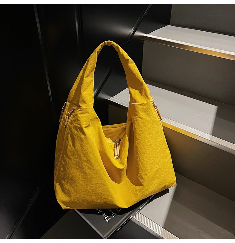 Cross-border fashion casual canvas tote bag women's 2025 new trendy versatile large-capacity underarm bag commuter shoulder bag