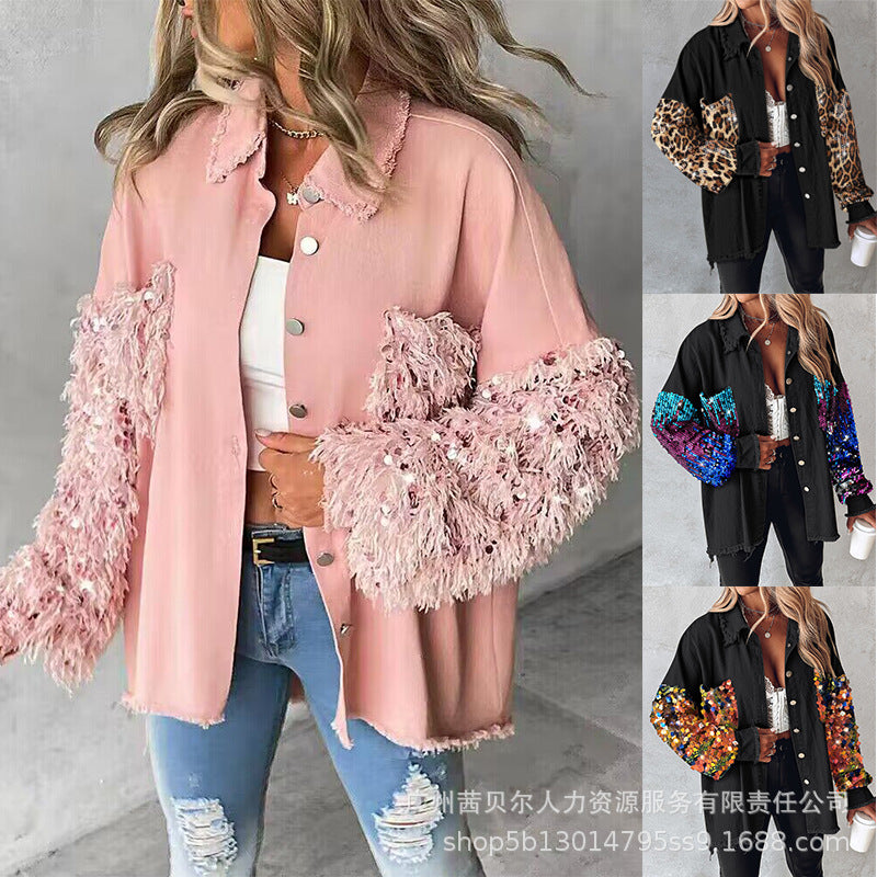 European and American bead splicing temperament cardigan jacket-P1WMHL1018 series