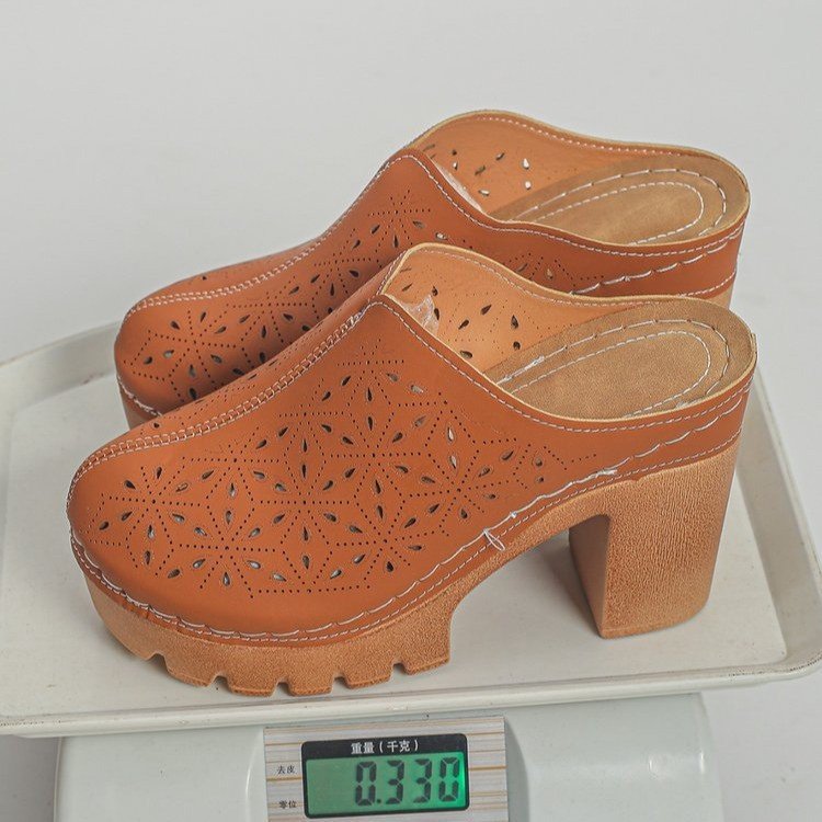 summer new arrival: plus-size women's heeled slippers for cross-border e-commerce. sizes 35-43 available. wholesale options available. dropshipping to  and