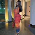 Tight skirt suit round neck long sleeves crop top tops medium long high waist hip-covering skirt two pieces high waist slimming look