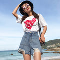 Ready-to-ship, hot-selling ripped denim shorts for women. new summer styles, trendy high-waisted, frayed-edge, wide-leg denim shorts, straight from the ins