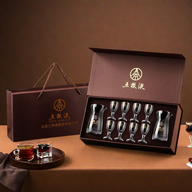 New chinoiserie gift box suit white wine glass wine set suit liquor glass glass wine jug small wine glass wine dispenser