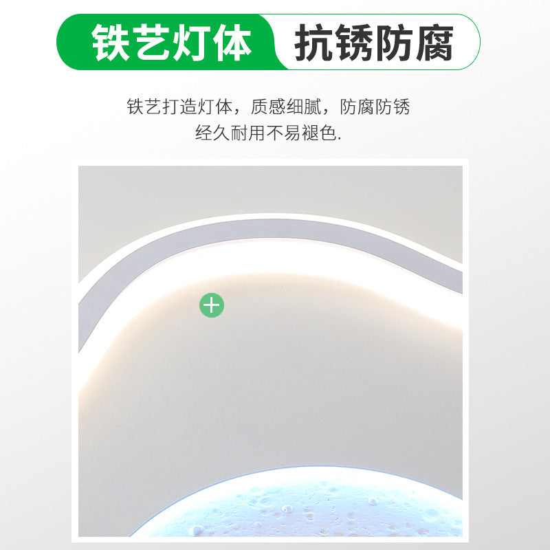 Bedroom light Simple modern led starry sky ceiling light Nordic creative cloud light Master bedroom book Children's room lighting E