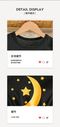 Girls' export mesh dress - black flutter sleeve star print round neck sleeveless princess tutu dress