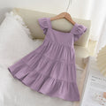 Trendy korean & japanese summer dresses: runaway princess sundresses, new solid color tiered dresses for baby girls
