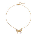 necklace wholesale new jewelry diamond-encrusted alloy pendant niche high-end accessible luxury bow necklace accessories
